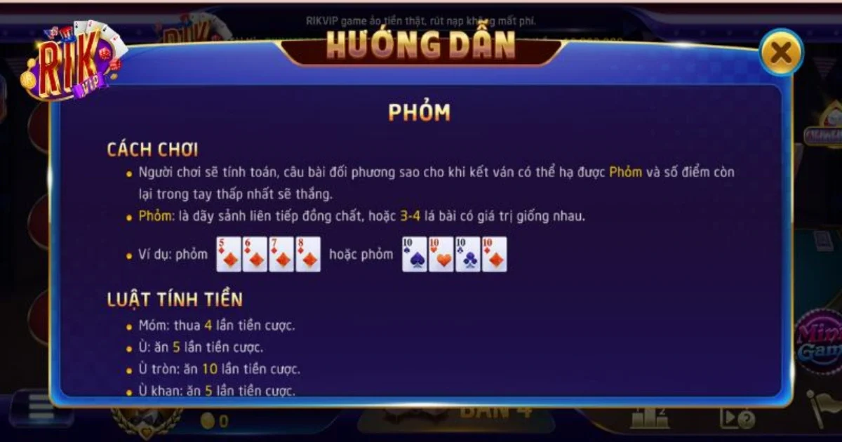 Kiến thức cơ bản về game bài bài Phỏm RIKVIP