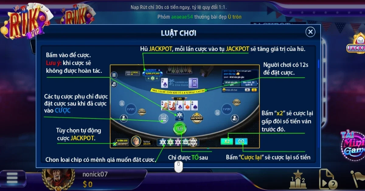 Các vòng cược trong một ván bài Poker RIKVIP