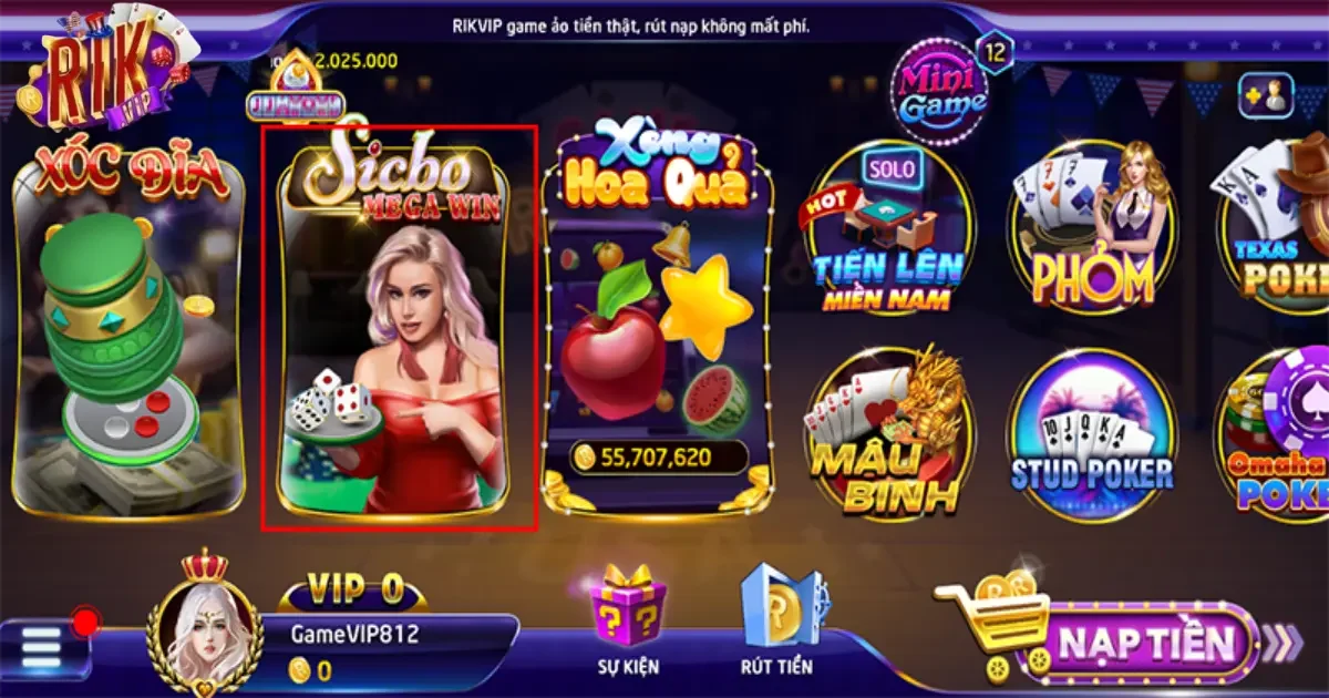 Khám phá sức hút của game bài Sicbo RIKVIP