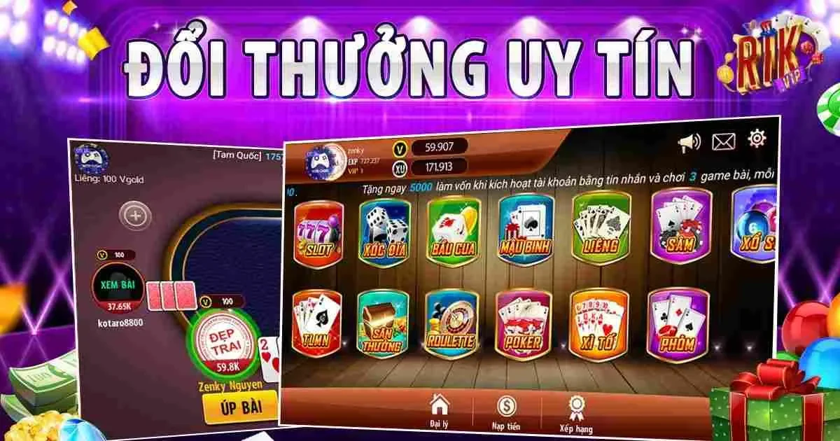 Các loại hình giải trí hàng đầu tại cổng game RIKVIP